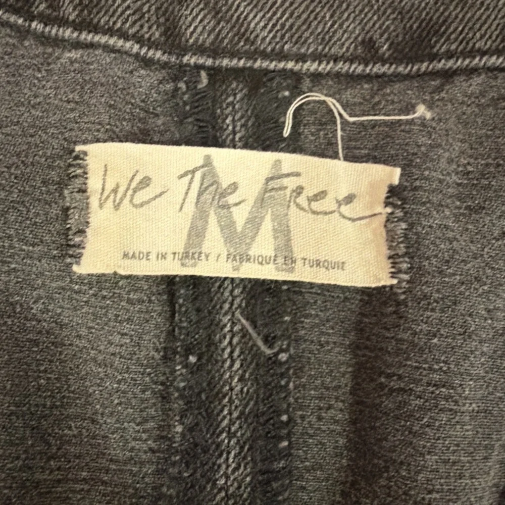 We The Free Free People Black Denim Button Front Vest Mini Dress Medium
